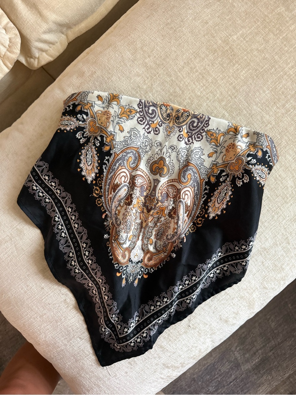 Womenβs Black Paisley Bandana-Style Shorts